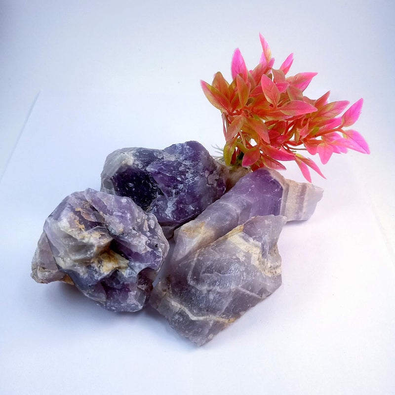 Rocksmins حجر كريستال خام 50 جرام أجات أمازونيت أميثيست كالسيت تشالcedony فلوريت مريم غارنيت جاسبر كيانيت لابرادوريت أونيكس بايريت كوارتز كريستال وردي أحمر حليبي مدخن سيلينيت عين النمر وتورمالين - Image 4