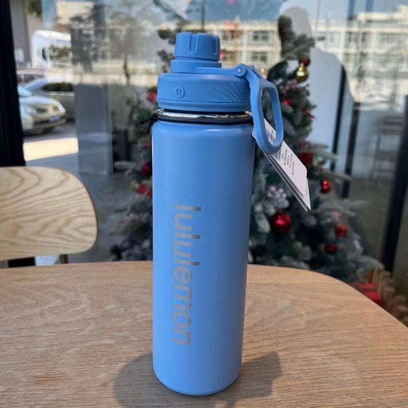 Double Wall Stainless Steel Vacuum Insulated Sports Water Bottle with Straw Lid, 24h Cold Retention, Large Capacity