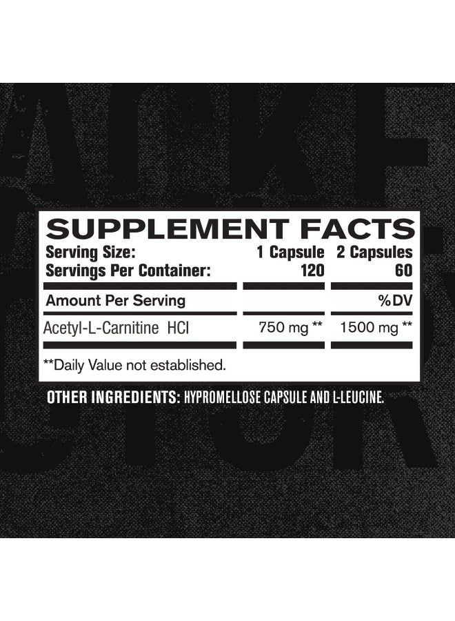 Jacked Factory Jacked Factory Acetyl L Carnitine 750mg Supplement - Extra Strength L-Carnitine (ALCAR) for Energy, Body Recomposition, Memory & More - Zero Fillers - 120 Non GMO Veggie Pills - Image 4