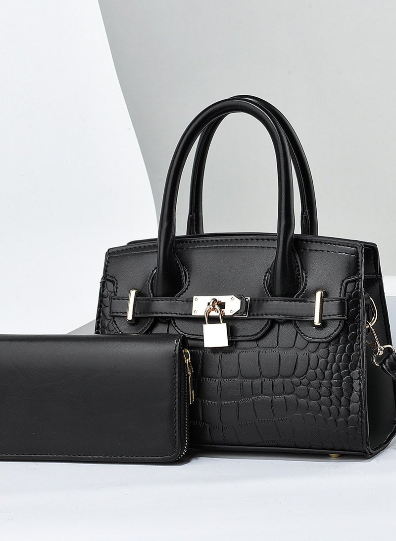 Large Capacity Handbag Two-piece Set For Women High-end Stone Patterned Minimalist Women's Bag - Image 1