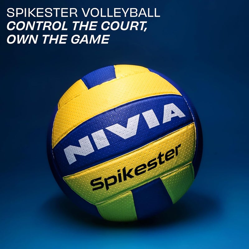 Nivia Spikester Volleyball - Yellow & Blue - Image 2