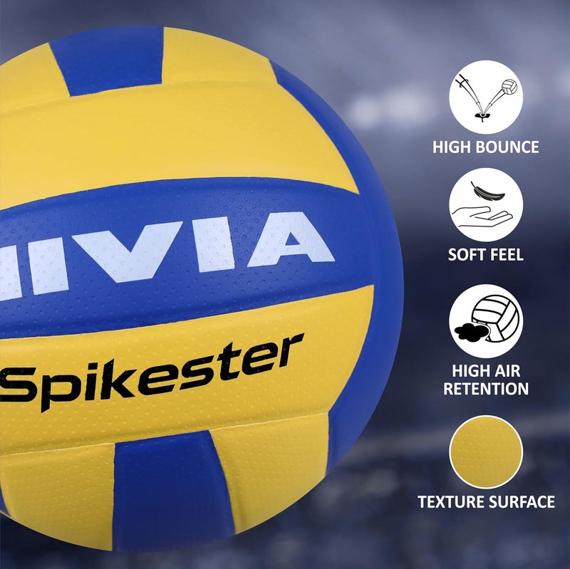 Nivia Spikester Volleyball - Yellow & Blue - Image 3