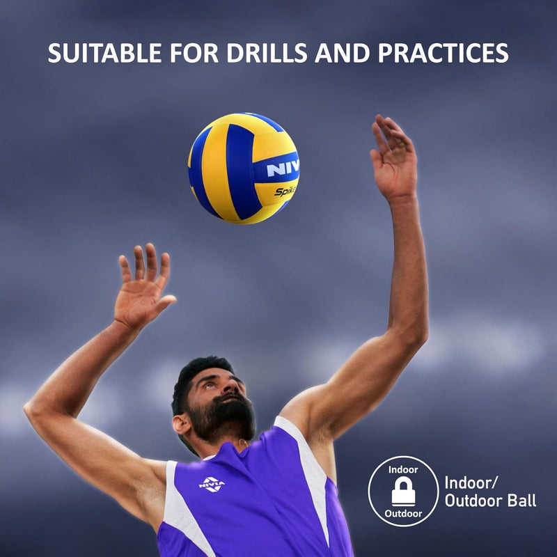 Nivia Spikester Volleyball - Yellow & Blue - Image 4