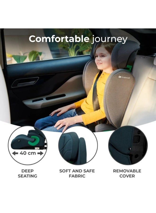 Kinderkraft  - Baby Car Seat Junior Fix 2 (i-Size 100-150 cm) - Harbor Blue - Image 5