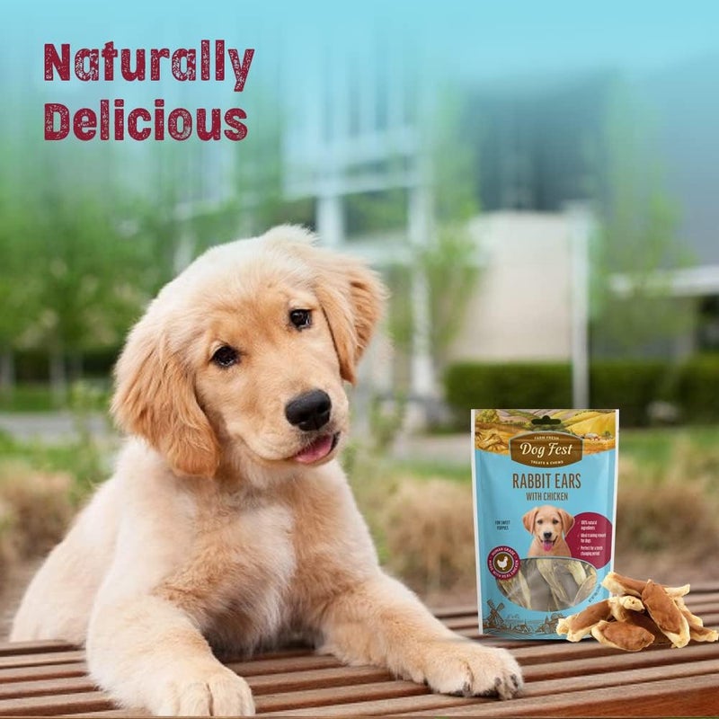 Dog Fest Rabbit Ears With Chicken For Puppies,Dog Treats - 90G (3.17Oz), Brown - Image 4