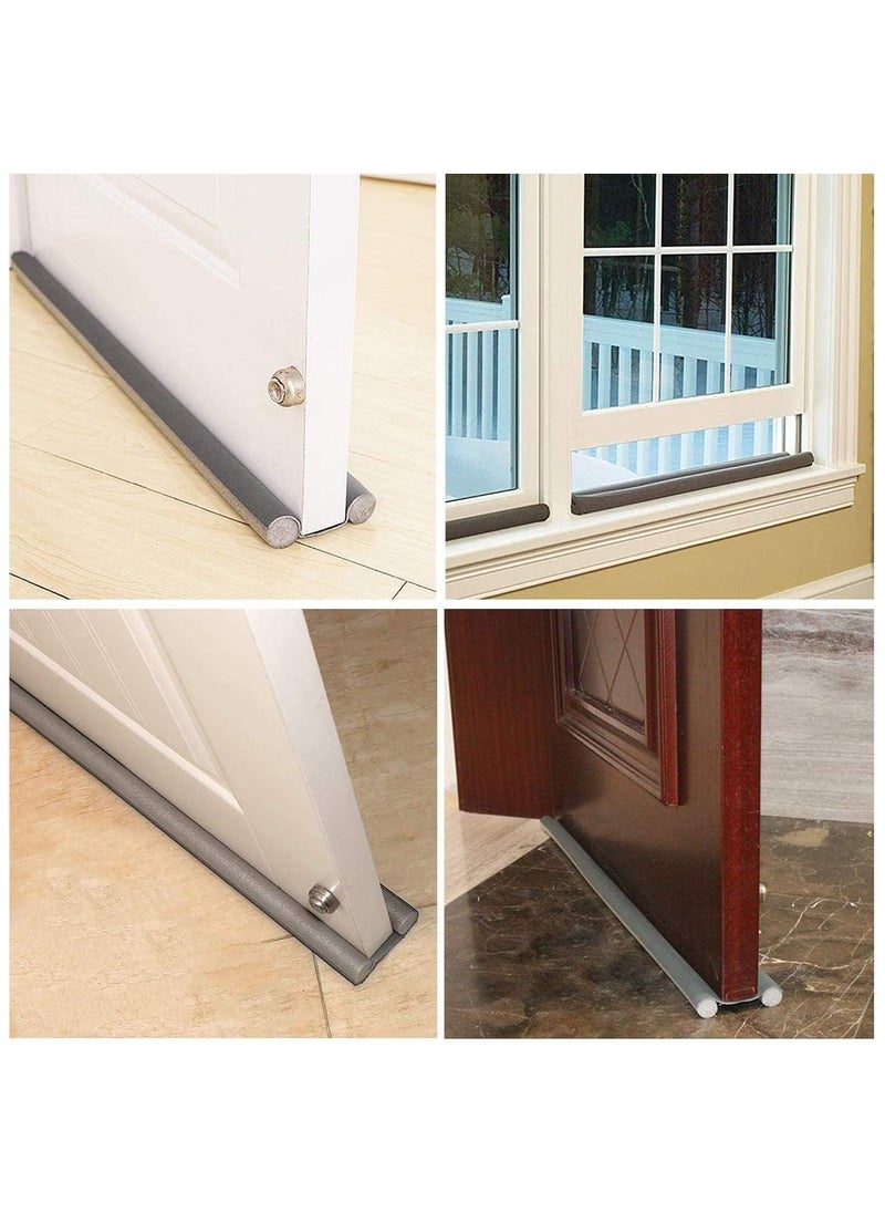 Pack of 2 Under Door Draft Stopper Guards, Adjustable Twin Home Soundproof and Dust-Proof Seal Strips, Energy Efficient Door Seal, Prevents Drafts, Noise, and Dirt, Easy to Install, Ideal for Home, Office, and Apartment Use.