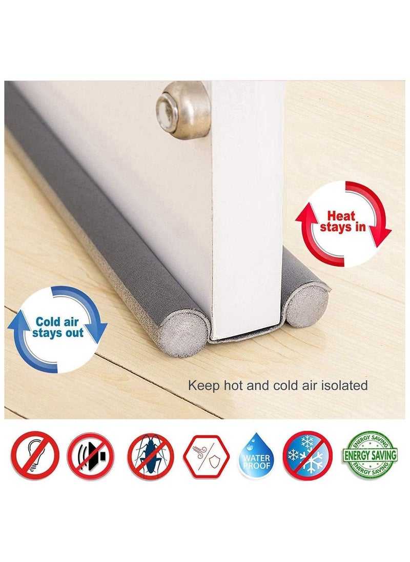 Pack of 2 Under Door Draft Stopper Guards, Adjustable Twin Home Soundproof and Dust-Proof Seal Strips, Energy Efficient Door Seal, Prevents Drafts, Noise, and Dirt, Easy to Install, Ideal for Home, Office, and Apartment Use.
