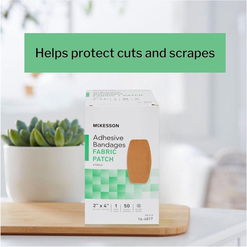 McKesson Adhesive Bandages Sterile Fabric Patch 2 in x 4 in 50 Count 1 Pack - Image 5