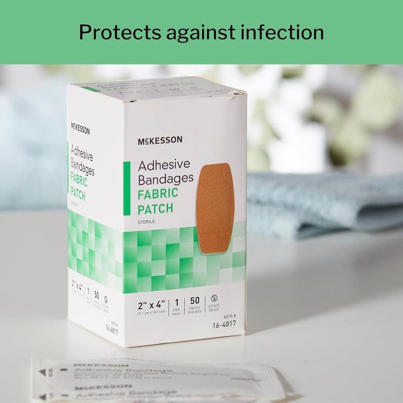 McKesson Adhesive Bandages Sterile Fabric Patch 2 in x 4 in 50 Count 1 Pack - Image 3