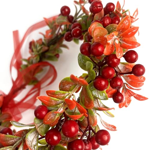 TOECWEGR Christmas Flower Crown Floral Wreath Red Berry Pine Cone Crown Forest Woodland Wedding Headpiece Headband - Image 3