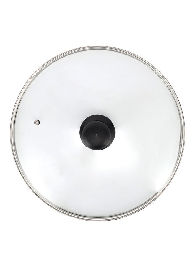 Royalford 30 CM Tempered Glass Lid With Bakelite Knob- RF11728 3.8 MM Thickness, Transparent Lid With Stainless Steel Frame Equipped With Steam Release Vent Transparent 30 cmcm - Image 4