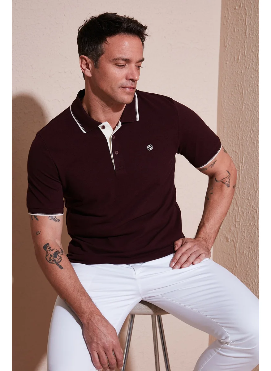 Buratti Cotton Buttoned Slim Fit Polo Neck T Shirt Men's Polo Neck T Shirt 5902118