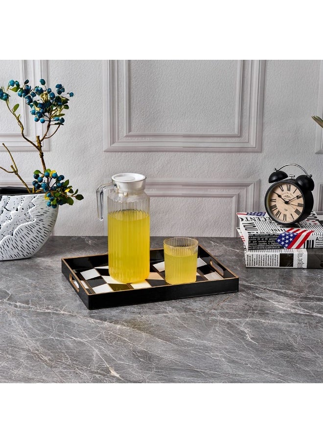 Elizabeth Elizabeth 2 Piece Serving Tray Elegant and Durable Serving Trays for Food and Drinks Stylish Design Perfect for Home Parties Entertaining and Serving Guests 45.4X29.5X4Cm,35X25X4Cm  - Image 1