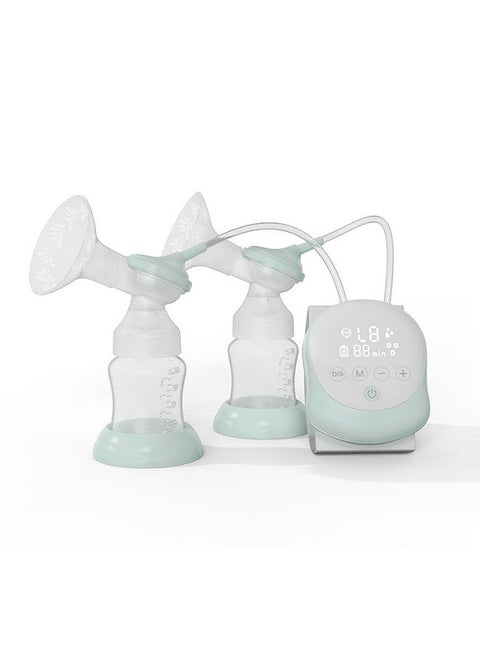 Double Electric Breast Pump Hands Free Breast Pump for Breastfeeding 2 Modes & Adjustable Levels Low Noise Anti-Backflow Built-in Battery with 2pcs 150ml Milk Bottles