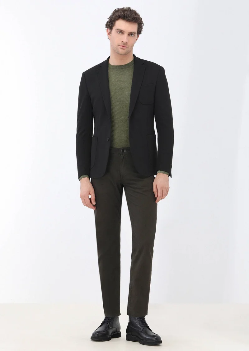 كيب Light Khaki Crew Neck Wool Blend Knitwear
