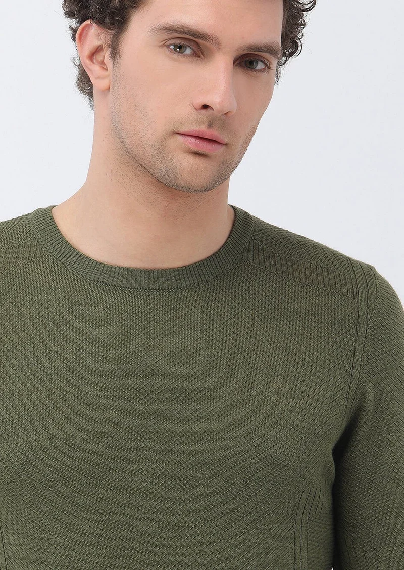 كيب Light Khaki Crew Neck Wool Blend Knitwear