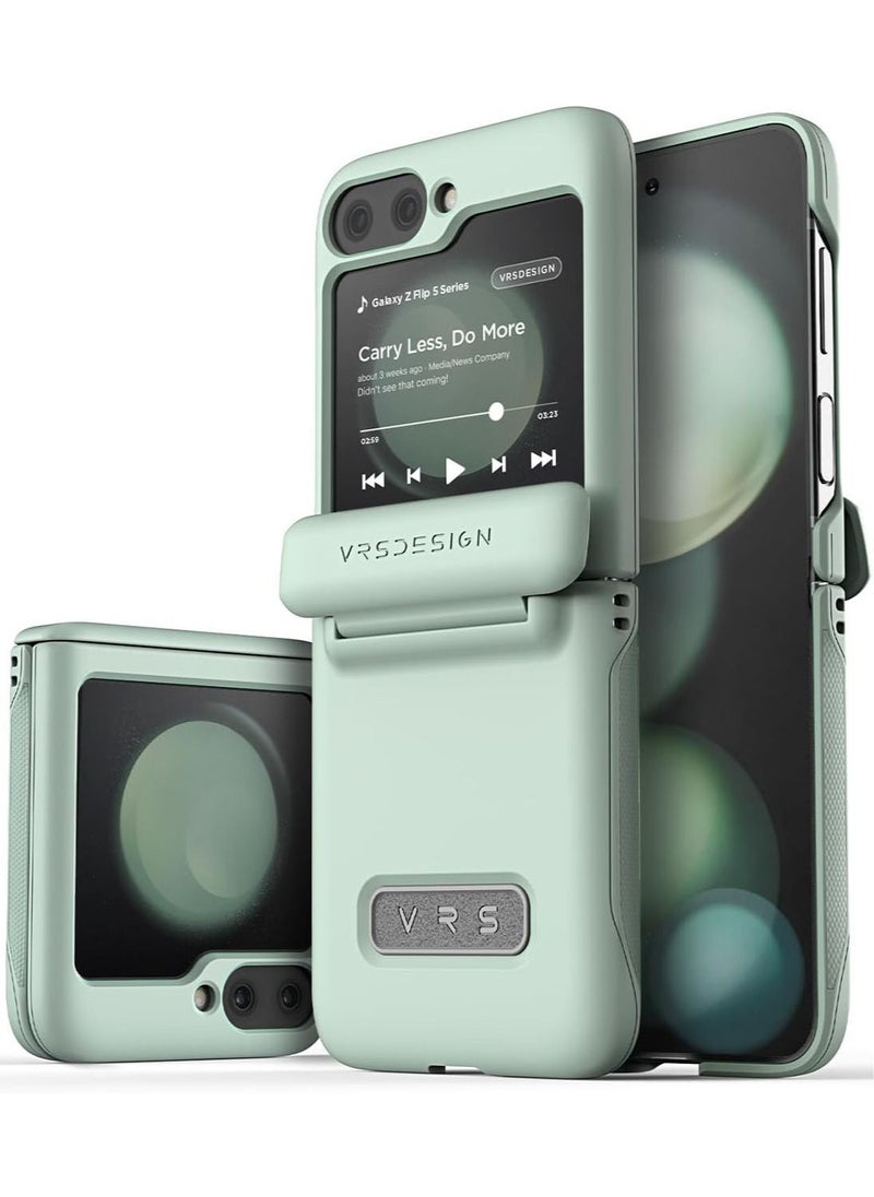 VRS Design Terra Guard Modern Samsung Galaxy Z Flip 5 Case Cover (2023) with [Hinge Protection] - Marine Green  - Image 1