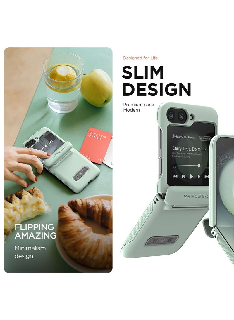 VRS Design Terra Guard Modern Samsung Galaxy Z Flip 5 Case Cover (2023) with [Hinge Protection] - Marine Green  - Image 5