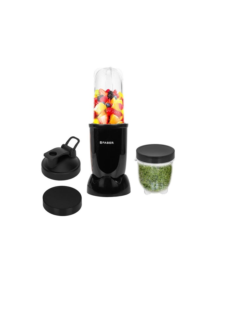 Faber Faber Sportz Blender FSB 2-in-1 Nutrifit Nero|Mixer Grinder Blender|400W|100% Copper Motor|Detachable SS Blade|2 PC Jar 500ML & 300ML|Wet & Dry Grinding|Nutri Blender Smoothie|2 Year Warranty by Faber  - Image 1