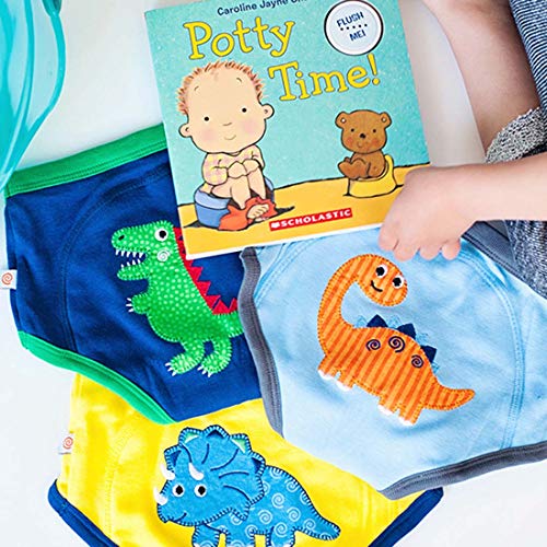 ZOOCCHINI Toddler 3-Pack Potty Training Pants - Soft Organic Cotton Underwear with Absorbent Padding and Fun Designs, Jurassic Pals, 3-4 Years - Image 2