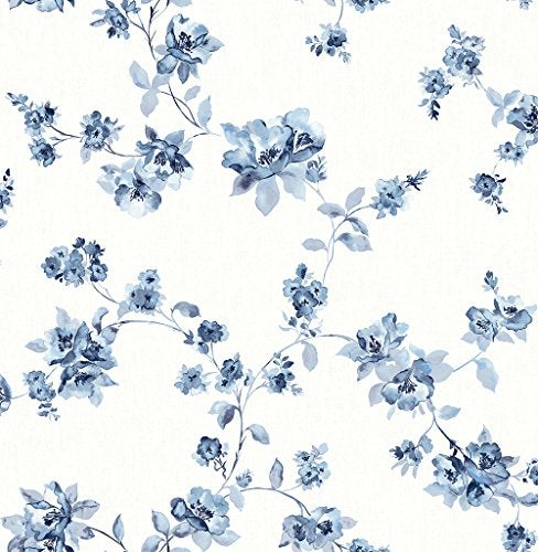 Chesapeake 3115-24481 Cyrus Festive Floral Wallpaper, Blue - Image 4