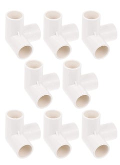 Y&D 3 Way PVC Fitting Elbow 8Pcs Water Pipe Adapters Corner Connectors Accessories Connection Joints for DIY Shelf Garden Support Structure White  - Image 2