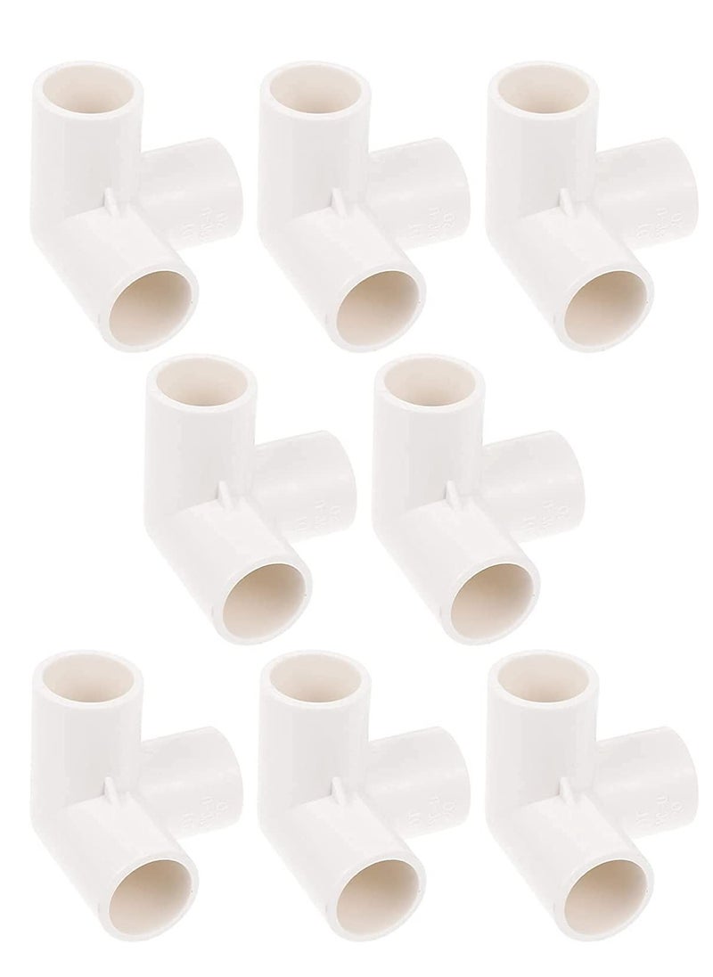 Y&D 3 Way PVC Fitting Elbow 8Pcs Water Pipe Adapters Corner Connectors Accessories Connection Joints for DIY Shelf Garden Support Structure White  - Image 2