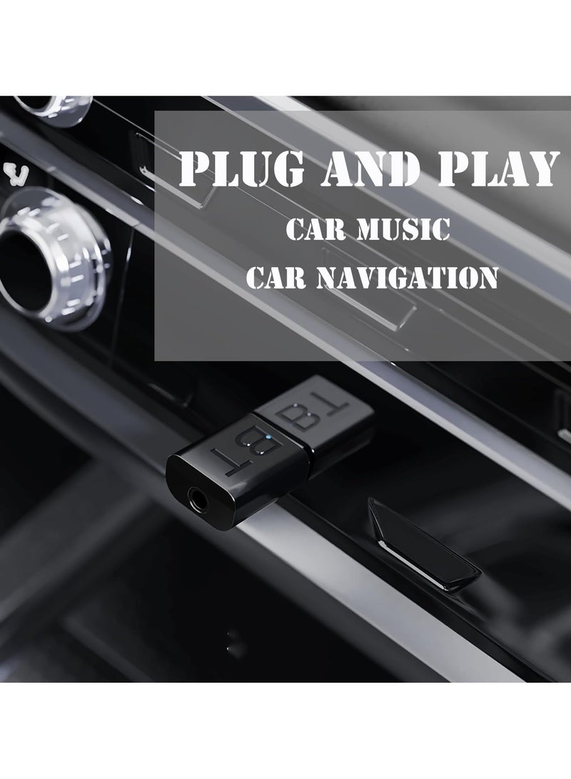 يو إس بي محول استقبال البلوتوث، 2 في 1 يو إس بي بلوتوث 5.00، محول الموسيقى اللاسلكي للسيارة استريو/النظام المنزلي، مكبرات الصوت المحمولة، بما في ذلك كابل 3.5 ملم - Image 5