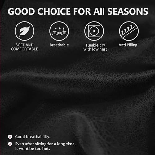 molasofa Leather Like Oversized Recliner Chair Covers, Extra Large Big Man 4 Pieces Lazy Boy Recliner Cover for Wide Recliner Chair for Pets Kids Washable(X-Large, Black) - Image 4