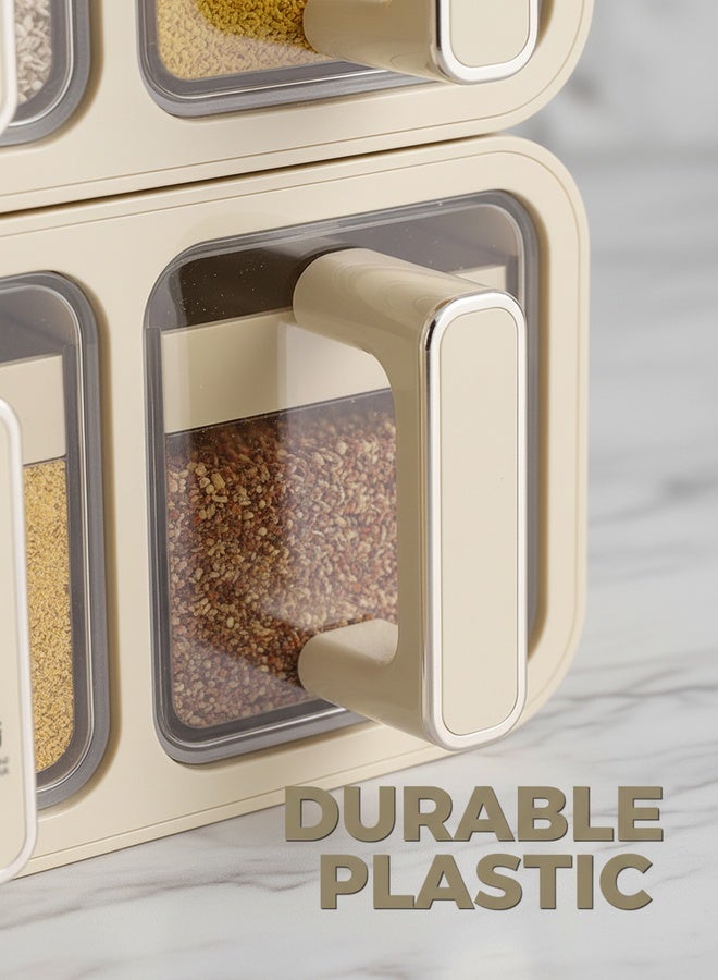 Sthxyfaith Seasoning Box wall Mounted Kitchen Salt MSG Seasoning Storage Box Household High-end Wall Mounted Seasoning Jar Set - Image 5