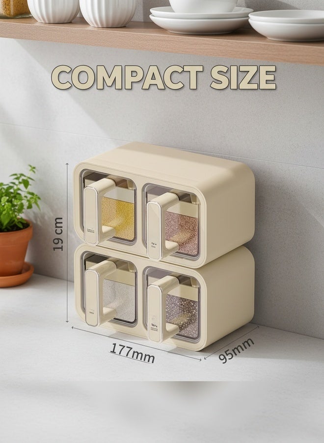 Sthxyfaith Seasoning Box wall Mounted Kitchen Salt MSG Seasoning Storage Box Household High-end Wall Mounted Seasoning Jar Set - Image 4
