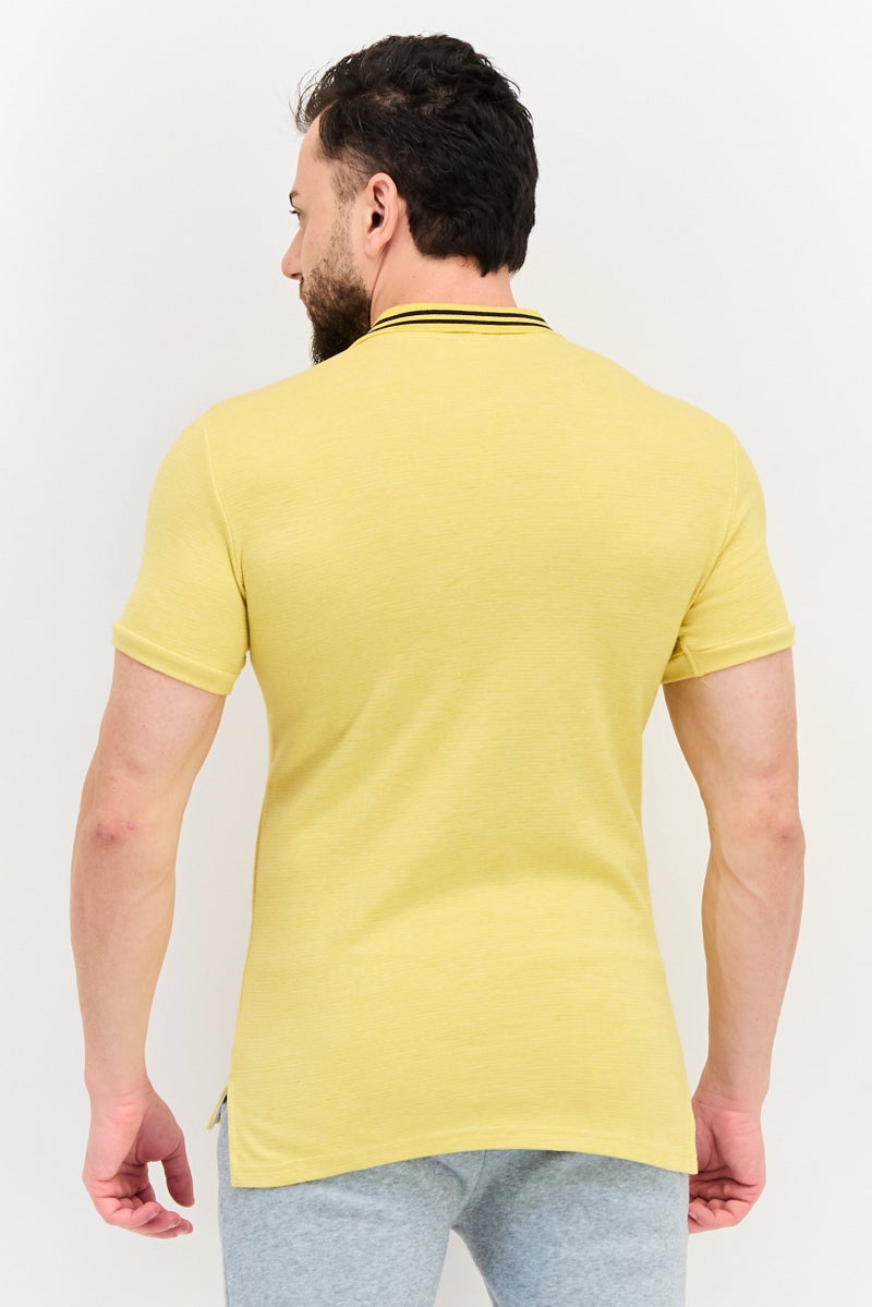 PUMA Men Sportswear Fit Short Sleeve Outdoor Polo Shirt, Yellow - Image 3