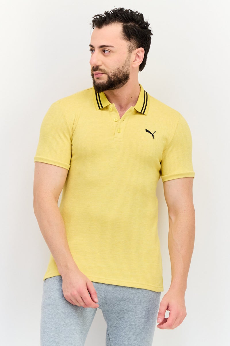 PUMA Men Sportswear Fit Short Sleeve Outdoor Polo Shirt, Yellow - Image 1