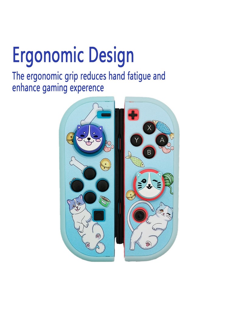 X-level Cartoon Protective Case for Nintendo Switch OLED Dockable Anti-Scratch Hard Shell PC Joy-Con Cover with 2 Pcs Lovely Joystick Cover Accessories,Shock-Absorption Slim Cover Skin for Switch OLED Model  - Image 5