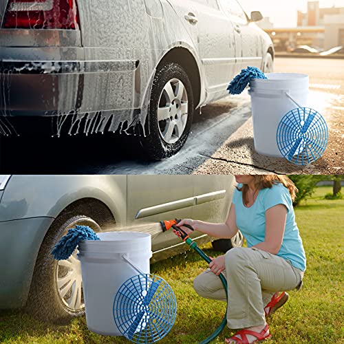 amiss دلو غسيل السيارات 2 حزمة، أداة غسيل السيارات ومجموعات التفاصيل، أداة دلو لمنع الخدوش، ملحقات داخلية وخارجية للسيارة، تناسب 10.2 بوصة - أزرق - Image 5