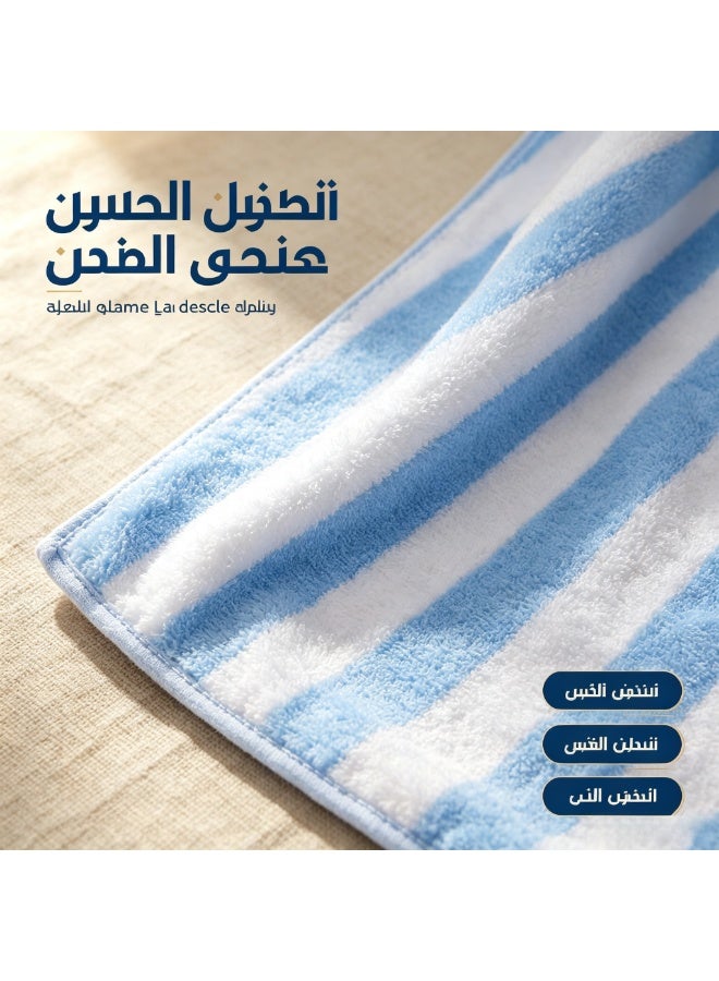 Striped Coral Fleece Bath Towel 70x140cm, Ultra Soft Highly Absorbent Lint Free Quick Dry Shower Towel, Multi Color Stripe Bathroom Essential for Home Travel - Image 5