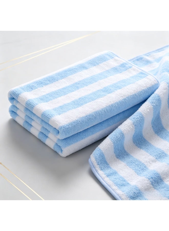 Striped Coral Fleece Bath Towel 70x140cm, Ultra Soft Highly Absorbent Lint Free Quick Dry Shower Towel, Multi Color Stripe Bathroom Essential for Home Travel - Image 2
