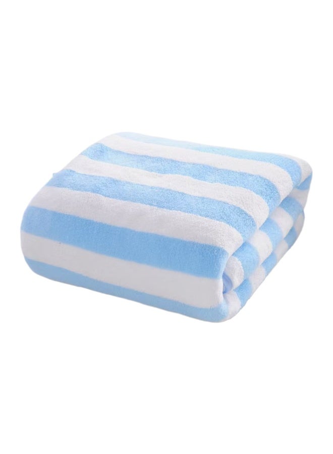 Striped Coral Fleece Bath Towel 70x140cm, Ultra Soft Highly Absorbent Lint Free Quick Dry Shower Towel, Multi Color Stripe Bathroom Essential for Home Travel - Image 1
