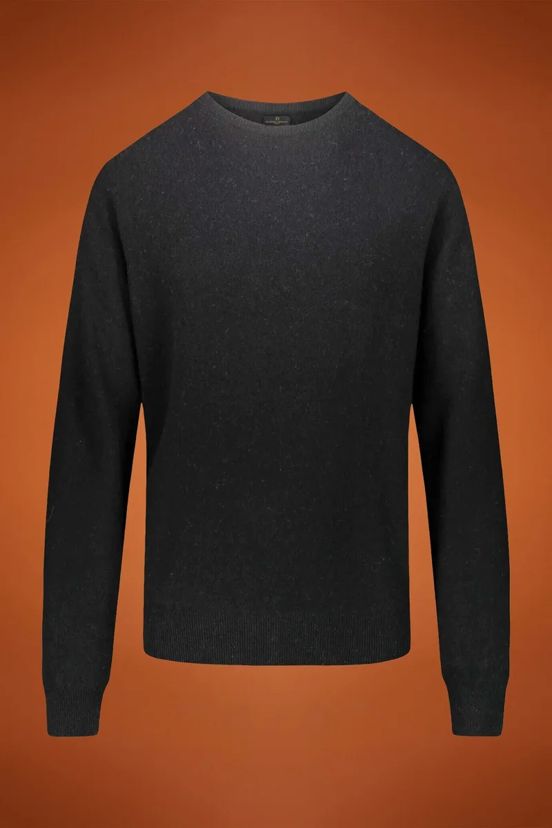 Round neck lambswool blend sweater - DK Grey