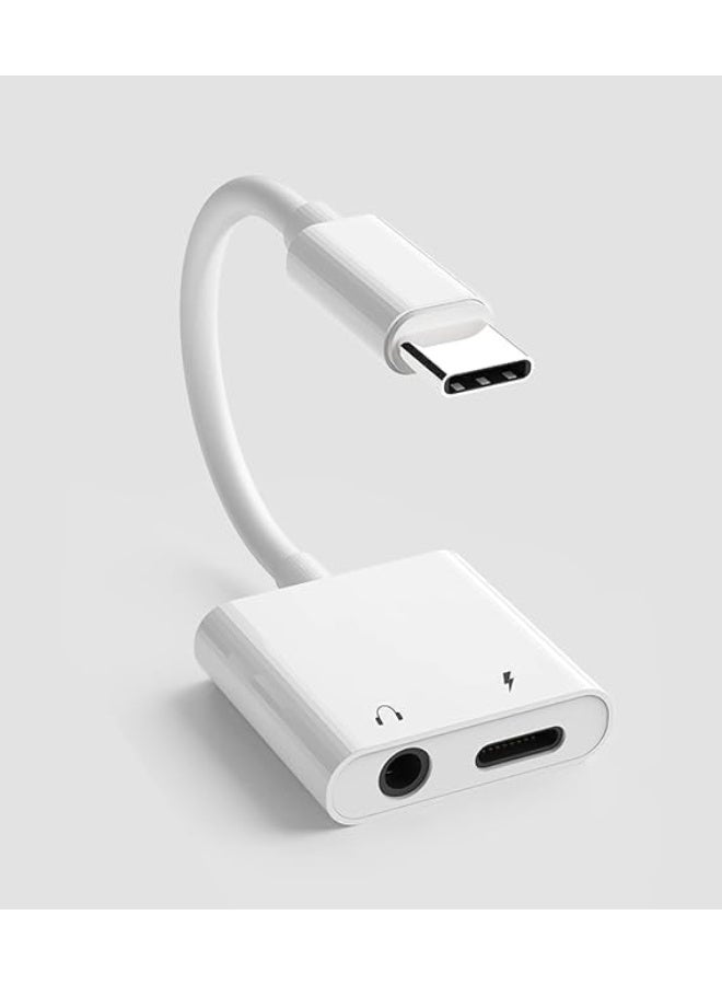 USB-C to 3.5mm Headphone and Charging Adapter – Dual Function for Audio and Fast Charging 2 in 1 - Image 1