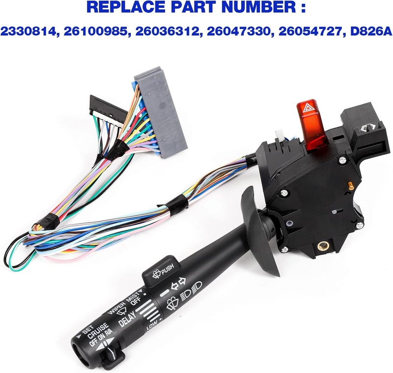 LCWRGS Multi-Function Combination Switch Assembly Replacement for Chevy Tahoe, Blazer, Suburban, K1500, Sierra, Replace# 2330814 26100985 26036312, Turn Signal, Wiper, Washers, Hazard Switch, Cruise Control - Image 5