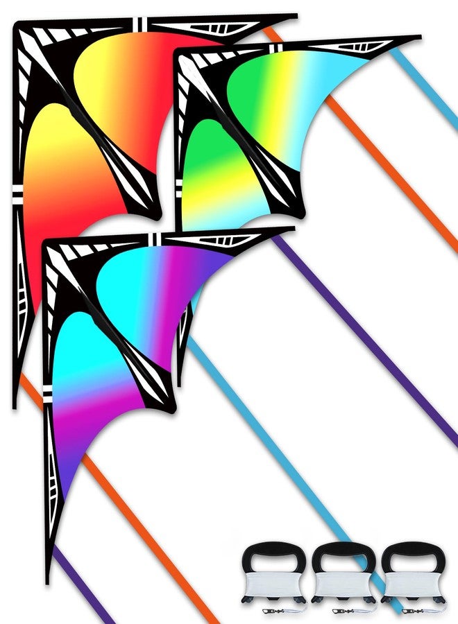 FejoHify Delta Kites Set for Adults and Kids (3-Pack, Multicolor), Easy to Fly for Beginners, Perfect for Beach, Park and Outdoor Activities - Image 1
