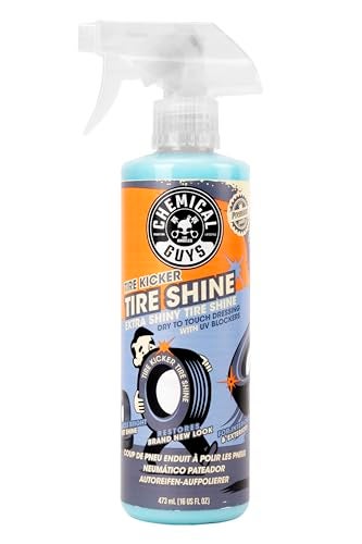 Chemical Guys رذاذ كيميائي لجعل الإطارات لامعة Extra Glossy Tire Shine يعمل على المطاط والفينيل والبلاستيك آمن للسيارات والشاحنات والدراجات النارية والمركبات الترفيهية 16 أونصة سائلة