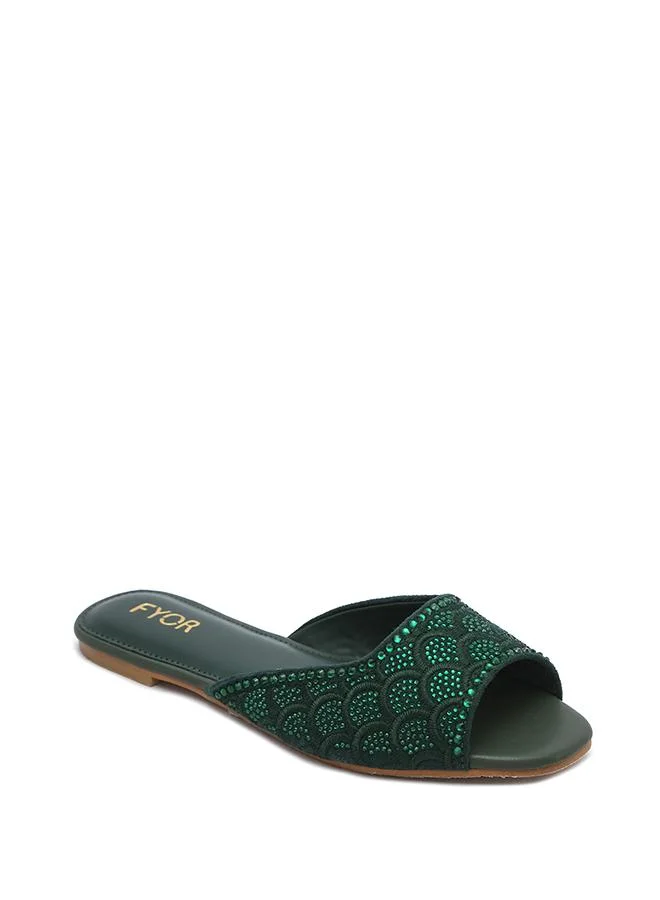 فايور Scallop Crystal Flat Sandal MY 387