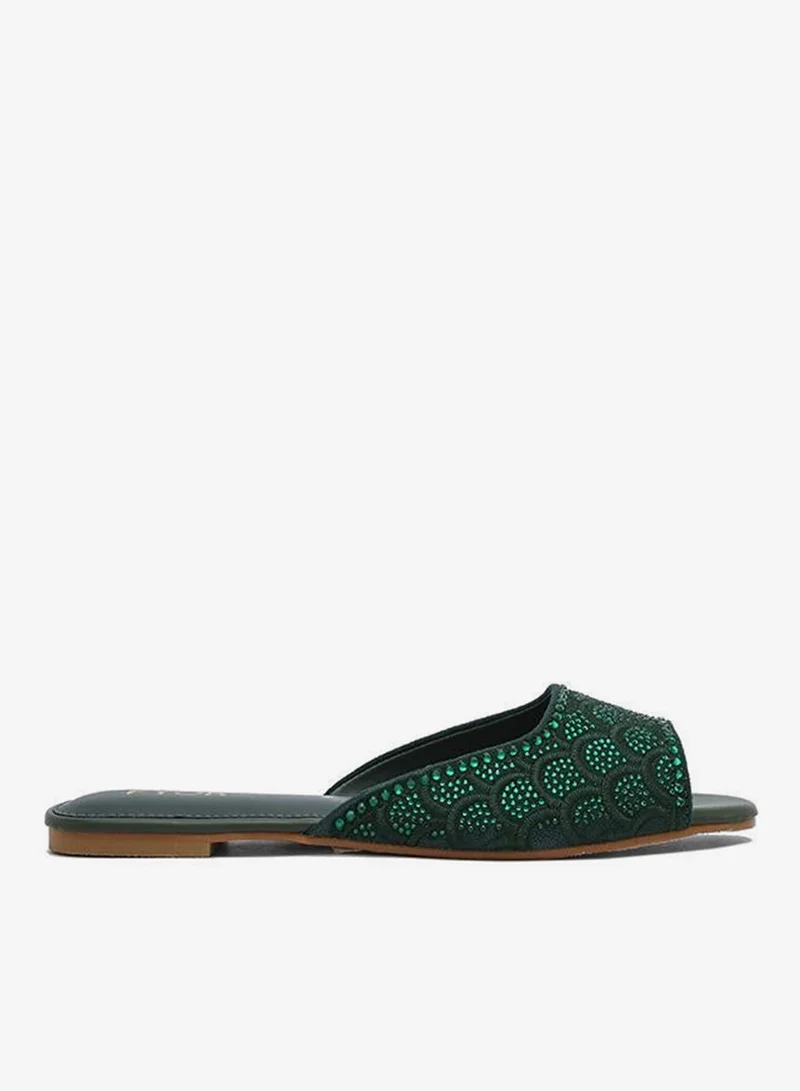 فايور Scallop Crystal Flat Sandal MY 387