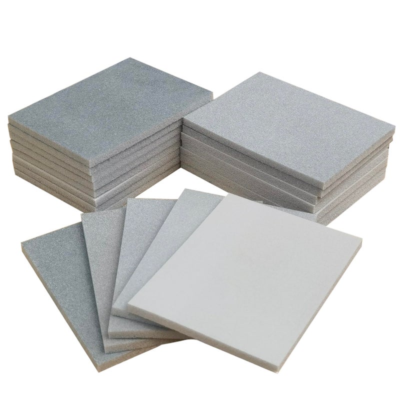 Tonmp 20 Pcs 3 x 4 Inch 4003000 Grit Sanding Sponge Set Ultra Fine Sanding Sponges Pads Soft Foam Hand Sander Block Wet Dry Sandpaper for Model Drywall Metal Wood Furniture Polishing