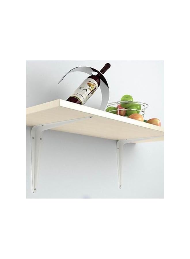 The Bros حامل رفوف الحائط الأبيض من بروس، حامل زاوية ثقيل من نوع L، 4 قطع بحجم 5x6 بوصة، حوامل معدنية زخرفية لتعليق الرفوف، حوامل حائط للرفوف العائمة مع براغي - Image 3