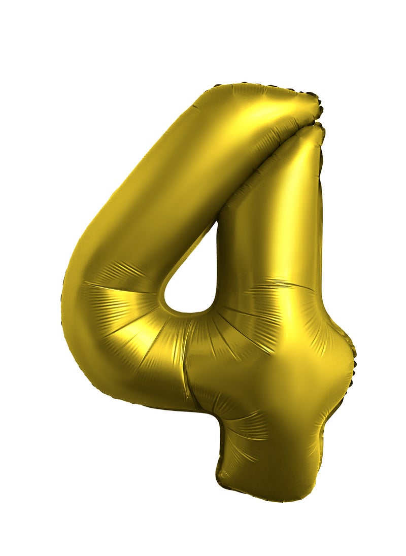 Party Zone Chrome Gold Foil Balloon Number 4 33" 