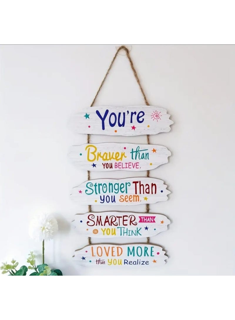إل ديس لوحة حائط خشبية ريفية بعبارات تحفيزية – تصميم آرت ديكو – ديكور غرفة المعمودية – تعليق جداري للتشجيع – هدية مثالية للعطلات - Image 1