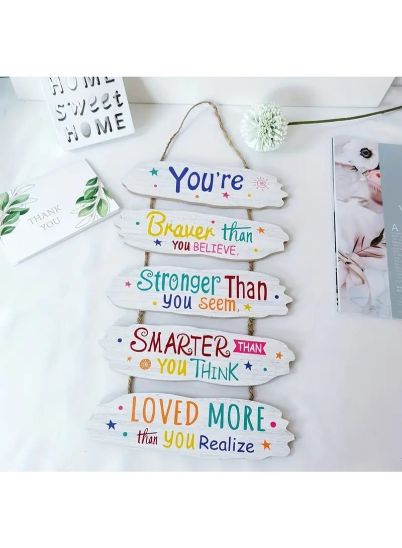 إل ديس لوحة حائط خشبية ريفية بعبارات تحفيزية – تصميم آرت ديكو – ديكور غرفة المعمودية – تعليق جداري للتشجيع – هدية مثالية للعطلات - Image 2